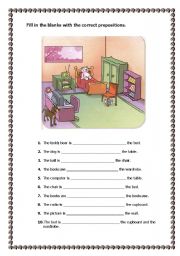 English Worksheet: My room