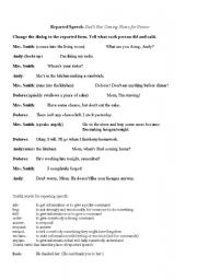 English worksheet: Reported Speech