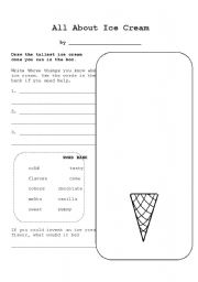 English Worksheet: All About Ice Cream