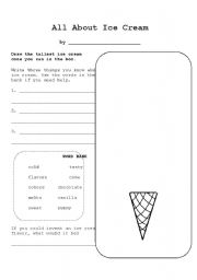 English worksheet: All About Ice Cream