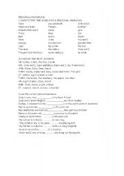 English worksheet: subject pronouns