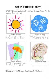 English Worksheet: Which Fabric is Best