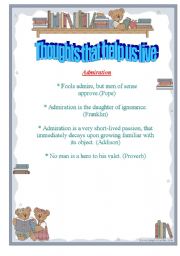 English worksheet: Thoughts that help us live part 2