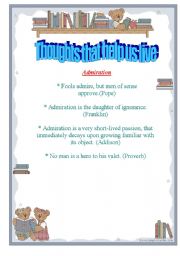 English Worksheet: Thoughts that help us live part 2