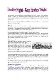 English Worksheet: Bonfire Night