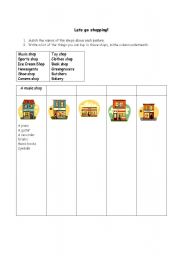 English worksheet: Lets go shopping