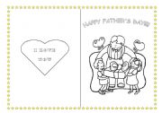 English Worksheet: Fathers Day Card