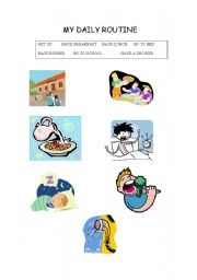 English Worksheet: my daily routine