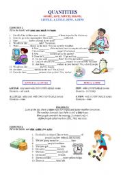 English Worksheet: Quantities