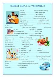 English Worksheet: PRESENT SIMPLE OR PAST SIMPLE