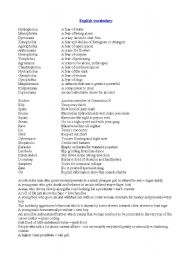 English worksheet: english vocabulary