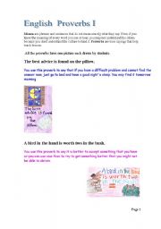 English Worksheet: English Proverbs -Illustrated