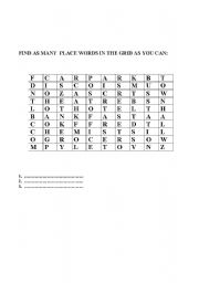 English worksheet: building grid