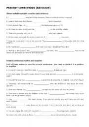 English Worksheet: PRESENT CONTINUOUS REVISION