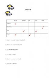 English worksheet: weather