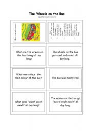 English Worksheet: The Wheels on the Bus - questions and answers