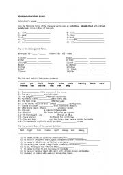 English Worksheet: irregular verbs