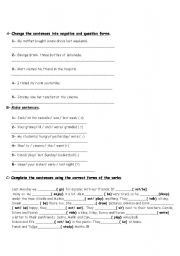 English worksheet: Past Tense