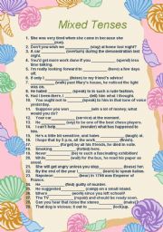 English Worksheet: mixed tenses