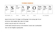 English Worksheet: Word order