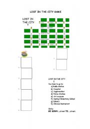 English Worksheet: Lost In the City game
