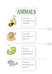 ANIMALS role cards