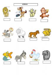 English Worksheet: animals