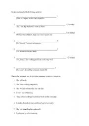 English worksheet: Elemetary grammar test