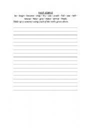 English Worksheet: PAST SIMPLE..Making sentences