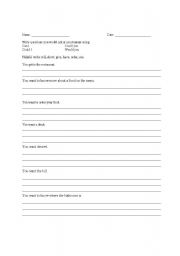 English worksheet: Making requests - at a restaurant 