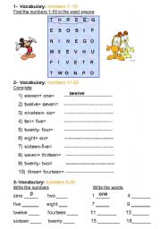 English Worksheet: Numbers practice