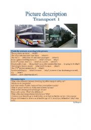 English Worksheet: Picture description - Transport 1