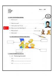 English worksheet: 4th grade written exam