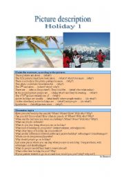 English Worksheet: Picture Description - Holiday 1