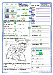 English Worksheet: WHOSE