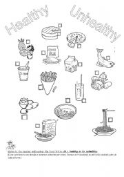 English Worksheet: Healthy or Unhealthy