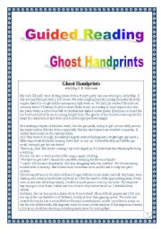 English Worksheet: American folklore series: Guided writing & reading project: Ghost handprints. (complete lesson, 4 pages)