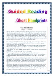 American folklore series: Guided writing & reading project: Ghost handprints. (complete lesson, 4 pages)