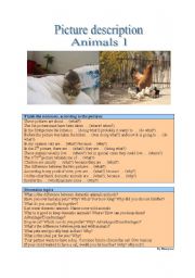 English Worksheet: Picture Description - Animals 1