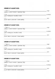 English Worksheet: Order of Adjectives
