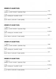 English Worksheet: Order of Adjectives