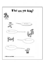 English worksheet: present continuous