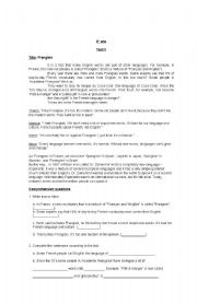 English Worksheet: Text Comprehension