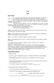 English worksheet: Text Comprehension