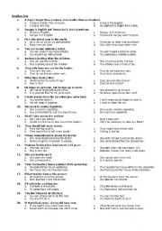 English Worksheet: reading test