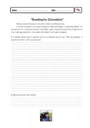 English Worksheet: Bowling for Columbine