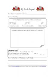 English worksheet: book report