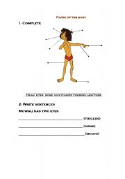 English worksheet: parts of the body