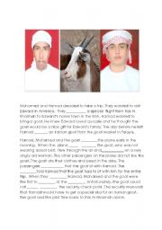 English worksheet: Goats cloze