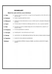 English worksheet: MATCHING ACTIVITY